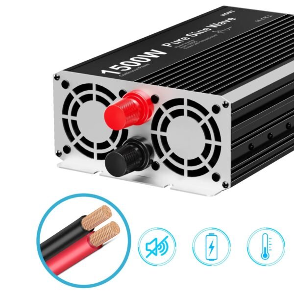 Inversor de Onda Senoidal Pura 24V para 220V | 2000W Reais com Ecrã LCD - Image 4