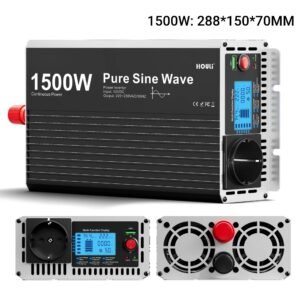 Inversor de Onda Senoidal Pura 24V para 220V | 1500W Reais com Ecrã LCD