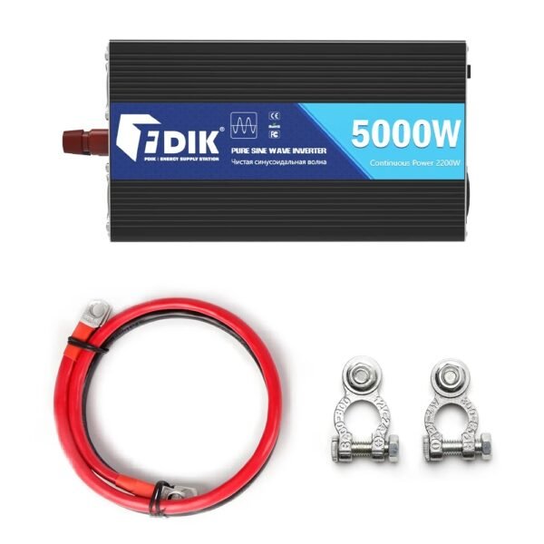 Inversor de Onda Senoidal Pura 24V para 220V | 2200W Contínuos (5000W Pico) com Ecrã LCD - Image 6