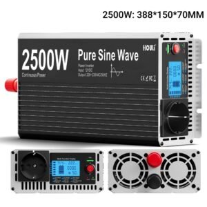 Inversor de Onda Senoidal Pura 24V para 220V | 2500W Reais com Ecrã LCD