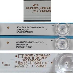 BARRAS DE LED para TCL 65AP610 65J7000A 65P611 65P615 65P618 65RP620K 65S431 65S433 65S434 Kits 65F8 12*4 65HR330M12A1 V0